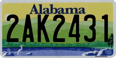 AL license plate 2AK2431