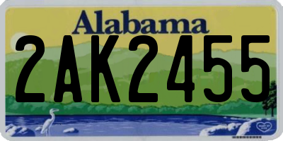 AL license plate 2AK2455