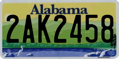 AL license plate 2AK2458