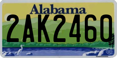 AL license plate 2AK2460
