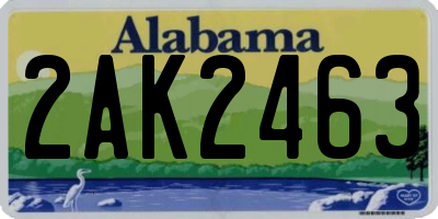 AL license plate 2AK2463