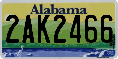 AL license plate 2AK2466