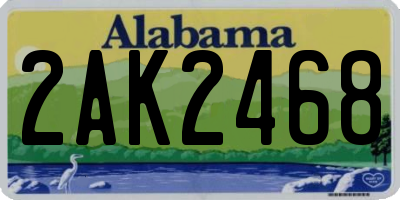 AL license plate 2AK2468