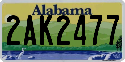 AL license plate 2AK2477
