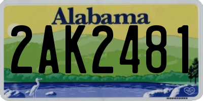 AL license plate 2AK2481