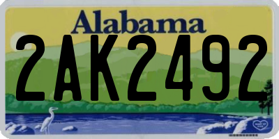 AL license plate 2AK2492