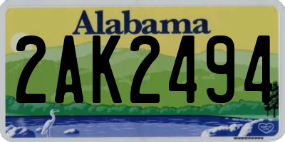 AL license plate 2AK2494