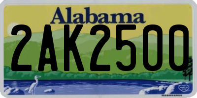 AL license plate 2AK2500