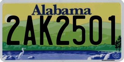 AL license plate 2AK2501