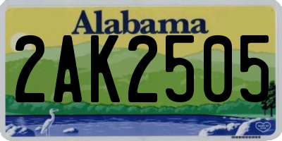 AL license plate 2AK2505