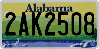 AL license plate 2AK2508