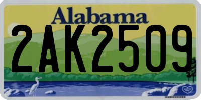 AL license plate 2AK2509