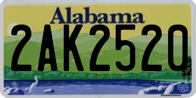 AL license plate 2AK2520