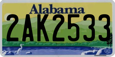 AL license plate 2AK2533