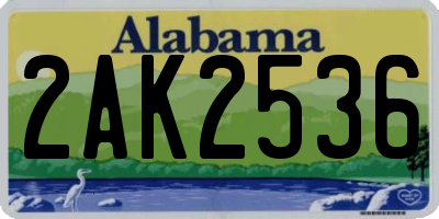 AL license plate 2AK2536