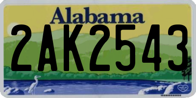 AL license plate 2AK2543