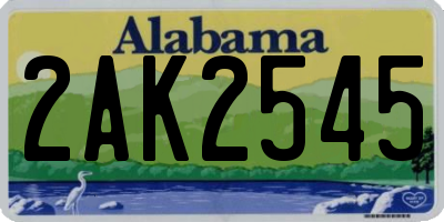 AL license plate 2AK2545