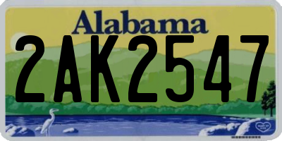 AL license plate 2AK2547