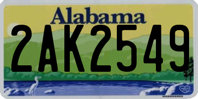 AL license plate 2AK2549