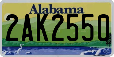 AL license plate 2AK2550