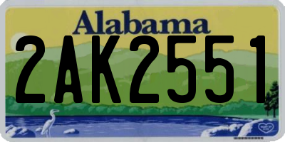 AL license plate 2AK2551