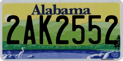 AL license plate 2AK2552