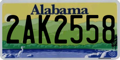 AL license plate 2AK2558