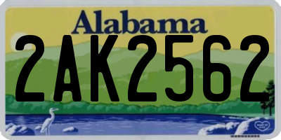 AL license plate 2AK2562