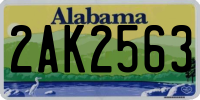 AL license plate 2AK2563
