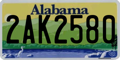 AL license plate 2AK2580