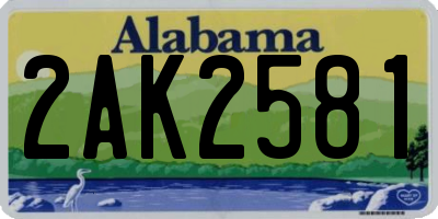 AL license plate 2AK2581