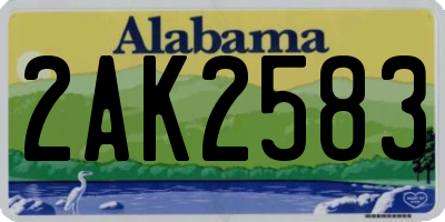 AL license plate 2AK2583