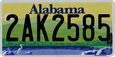AL license plate 2AK2585
