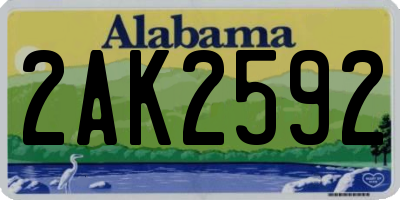 AL license plate 2AK2592