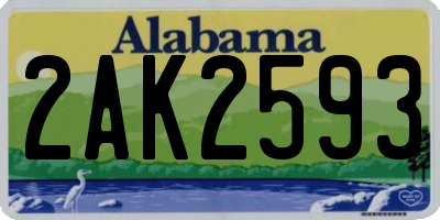 AL license plate 2AK2593