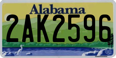 AL license plate 2AK2596