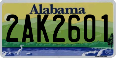 AL license plate 2AK2601
