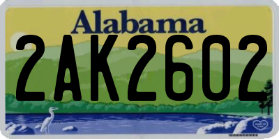 AL license plate 2AK2602