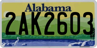 AL license plate 2AK2603