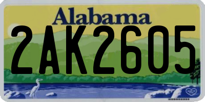 AL license plate 2AK2605