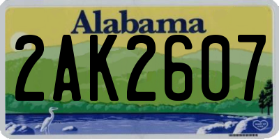 AL license plate 2AK2607
