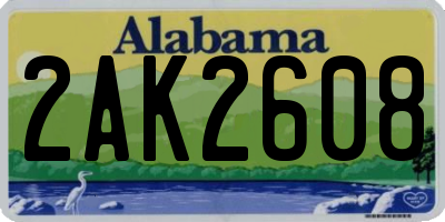 AL license plate 2AK2608