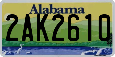 AL license plate 2AK2610