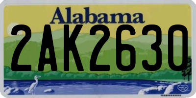 AL license plate 2AK2630