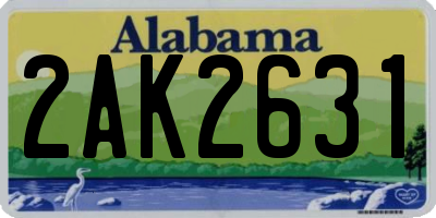 AL license plate 2AK2631