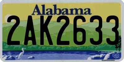 AL license plate 2AK2633