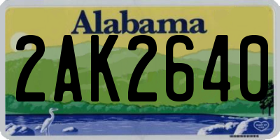 AL license plate 2AK2640