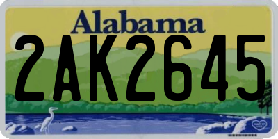 AL license plate 2AK2645