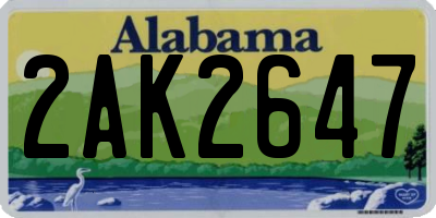 AL license plate 2AK2647