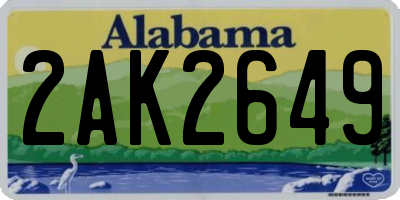 AL license plate 2AK2649